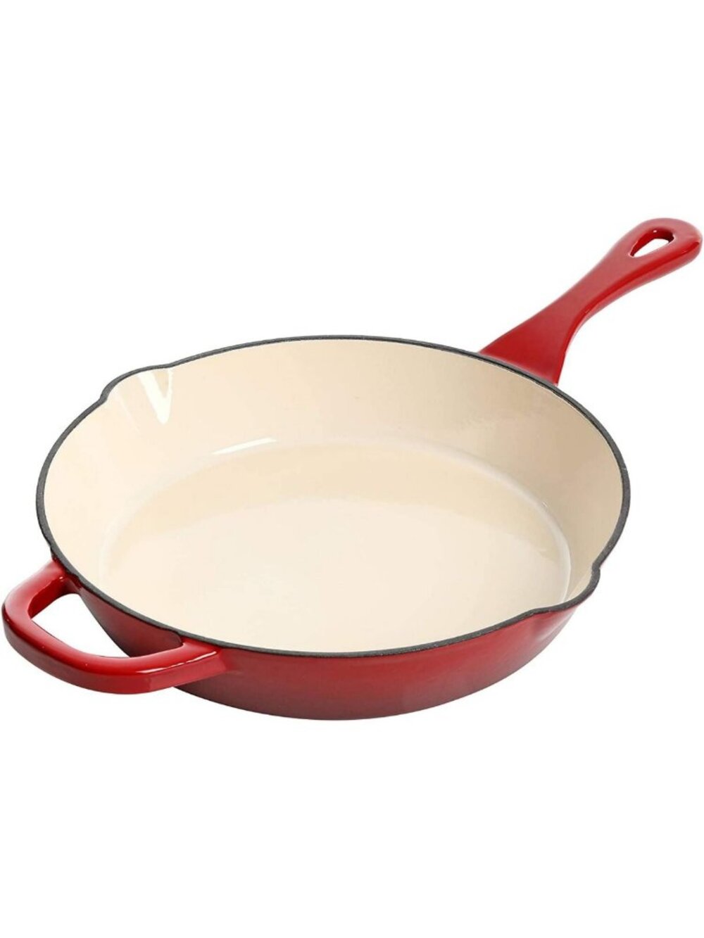 Enameled Cast Iron Skillet 10" with Handles - Perfect for Searing, Roasting